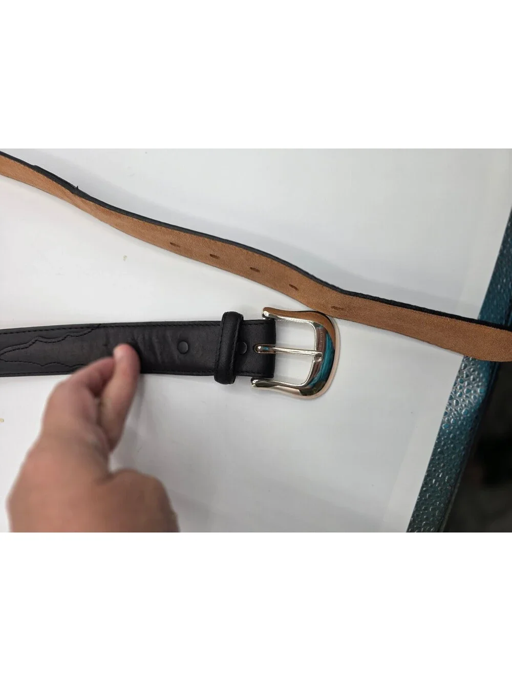 Leegin Tony Lama Mens Classic Genuine Leather Belt Style 0203L Size 40 Black
